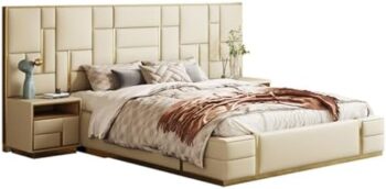 HONGYISHI Luxury Beds Modern Leather Storage Living Room Double Beds Minimalist Nordic Dormitorio Furnitures for Bedroom : Home & Kitchen