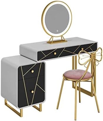 Vanity Benches Home Dresser Luxury Dresser Bedside Locker Bedroom Furniture Dressing Stool Table : Home & Kitchen