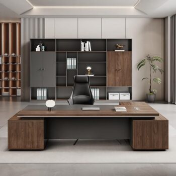 Executive Desks Luxury Executive Desks Boss Table Desk Modern L-Shape Office Desks with Drawers and Storage Shelves, Business Home Office Furniture Computer Desks for Business Office Home Computer Tab : Home & Kitchen